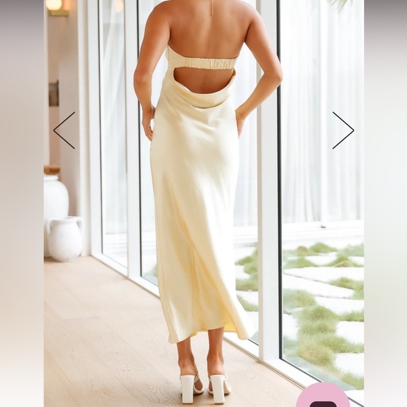 Hello Molly RUN TO THE TOP SATIN MAXI
DRESS YELLOW - Picture 8 of 10